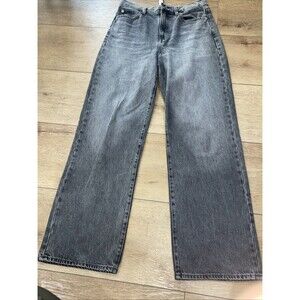 Uniqlo U straight/slight flare jeans dark blue 25 in/ L 28.5 in/excellent cond.